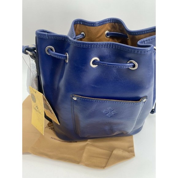 Patricia Nash Sabina Leather Drawstring Purse Bag & Pouch Patriot Blue  NWT - Picture 5 of 6